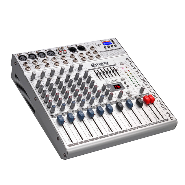 Professional 8-Channel DJ Digital Audio Mixer Console Public Address System MP3 Playback Electric Sound Mixer Public Address