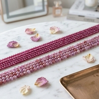 Haute qualité 2mm/3mm tourmaline rose perles à facettes pierres naturelles Bracelet collier lâche Agate cristal Quartz pierres précieuses bijoux