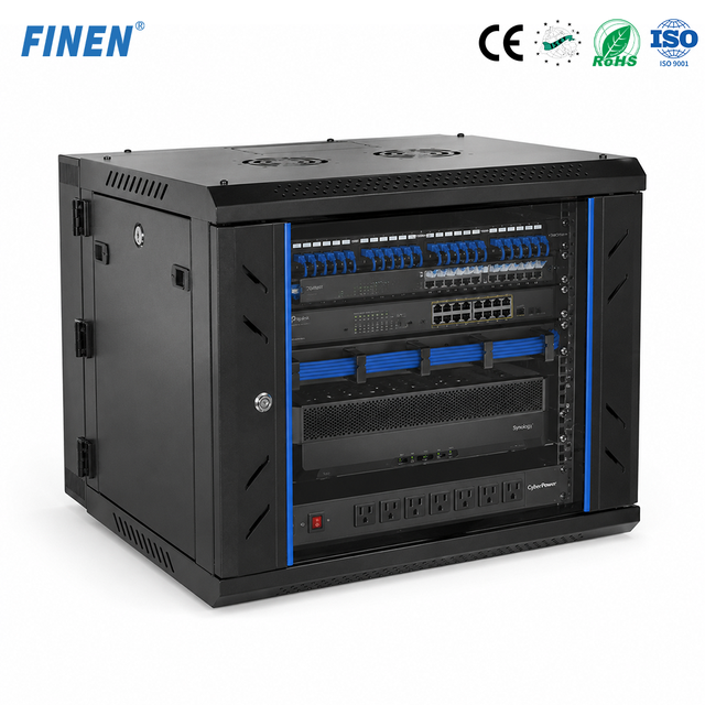 WMG Enterprise-level Network Cabinet Wall Hung Cold Rolled Steel Structure Tempered Glass Front Serviceable Side/Rear Stock