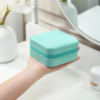 Boîte de rangement Portable en cuir Pu pour filles, boucles d'oreilles, clous d'oreilles, bijoux, organisateur de boîte à bijoux, petite boîte à bijoux de voyage, Offre Spéciale