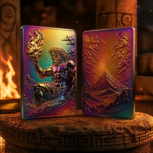 Kartu Koleksi Logam Prometheus Relief 3D Kustom Mewah 0.8mm Tembaga, Kartu Hadiah Bisnis untuk Koleksi - Product Image 1