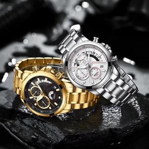 Montre chronographe de luxe pour homme Drioshipping 2576, bracelet en acier inoxydable, boîtier en alliage lumineux, mouvement à quartz Ronda, montres-bracelets pour homme - Product Image 4