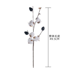 Fleur artificielle en coton CallaFloral, 5 têtes, blanche, fleur séchée, décoration d'intérieur, bouquet de mariage, style INS - Product Image 4