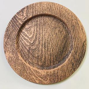 Platos de plástico decorativos con textura de <span class=keywords><strong>madera</strong></span> rústica moderna de 13 pulgadas para bodas, platos de plástico con diseño de <span class=keywords><strong>madera</strong></span>, venta al por mayor - Product Image 3