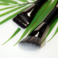 Private Label Schwarzer Doppelendiger Kosmetikpinsel mit Umweltfreundlichem Design für Beauty-Marken Professionelle Make-up-Anwendung