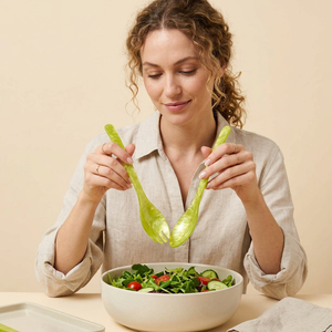 Juego de Servidores de Ensalada de Resina Ecológica, Verdes, Aptos para Lavavajillas, Utensilios Manuales para Ensalada - Product Image 1