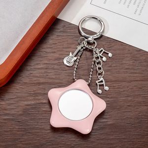 Nuevo Llavero de Metal con Nota Musical Sencilla de Guitarra, Espejo de Viaje, Accesorios para Bolsos, Colgante para Teléfono Móvil, Llavero con Espejo de Estrella - Product Image 4