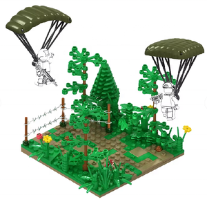 Ensemble de blocs de construction militaires en ABS, mini-soldat parachutiste, scène de <span class=keywords><strong>bataille</strong></span> en forêt, briques de jeu pour enfants, cadeau - Product Image 4