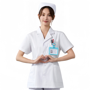 Uniformes d'infirmière blancs givrés pour femmes pour les hôpitaux, les salons de beauté, tissu respirant, logo personnalisé, service OEM, tailles S-3XL - Product Image 3