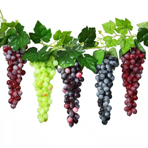 Wholesale Plastic Aritificial Fruit String Decoration Simulation Grape Frost Raisin <b>Leaf</b> Rattan for Home and Christmas Occasions - Product Image 1