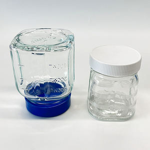 Licuadora Eléctrica con Vasos <span class=keywords><strong>de</strong></span> Vidrio Mason <span class=keywords><strong>de</strong></span> 200ml/300ml, Jarra Cuadrada con Cuchillas <span class=keywords><strong>de</strong></span> Acero Inoxidable y Tapa <span class=keywords><strong>de</strong></span> Plástico - Product Image 2