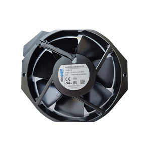 ebmpapst W2E142-BB05-01 Electric 115V AC 27/28W 0.24/0.25A 2800/3350RPM Ball Bearing <b>Metal</b> ABB Inverter Axial Cooling <b>Fan</b> 142mm - Product Image 1
