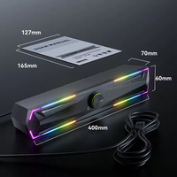 Barra de Sonido Bluetooth RGB Brillante de 6W con Subwoofer, Altavoces Portátiles para Juegos de PC con Sonido Envolvente 3D