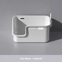 Bac à litière moderne en PP de 10kg avec un design facile à nettoyer Bac à litière en plastique Top Open 20L Inner Space Kitty