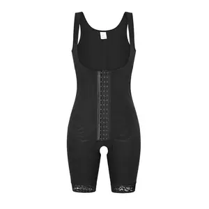 Dames Naadloze Body Shaper Shapewear Afslankbodysuit Met Verstelbare Haak-Oog Buikcontrole 3 Rijen Rij Knopen Faja