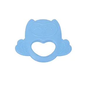 Nieuw Ontwerp Custom Dier Schattige Uil Baby Siliconen Bijtring Kauwen Fopspeen Speelgoed Baby Bijtring Met Clip Voor Peuters