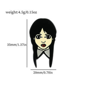 Prix de gros usine 30 pièces Pins de revers, broches et badges en métal émaillé Personnages de la série télévisée <span class=keywords><strong>Famille</strong></span> Addams Mercredi - Product Image 4