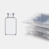 Flacon en verre borosilicate transparent de 20 ml avec bouchon en caoutchouc pour analyse chimique