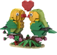 Jeu de construction créatif 'Amorous Birds' MOC à assembler soi-même - 40 pièces en plastique ABS - Excellent cadeau pour les jeunes passionnés de briques
