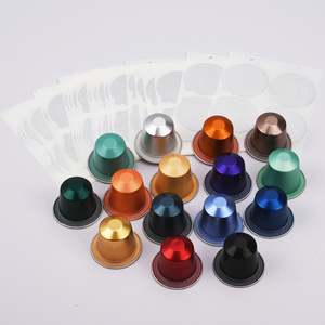 100 pièces dosettes jetables compatibles expresso <span class=keywords><strong>capsules</strong></span> de café vides en feuille d'<span class=keywords><strong>aluminium</strong></span> avec joints auto-adhésifs autocollants couvre couvercles - Product Image 3