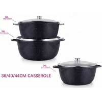 Lot de 10 ustensiles de cuisson modernes en céramique avec revêtement granit, induction, grande taille (36cm, 40cm, 44cm), couleur noire, MOQ 1 ensemble