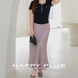 กระโปรงทรงหางปลาผ้าซาตินอะซิเตทเทียมเนื้อมันวาว ไซส์พลัส ความยาวปานกลาง สีพื้น กระโปรงผู้หญิง เอวธรรมชาติ รุ่น N9214 - Product Image 5