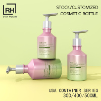 Bouteilles vides élégantes en plastique à col long de 500 ml, 400 ml, 300 ml pour shampoing, nettoyant corporel, nettoyant visage, crème pour les mains