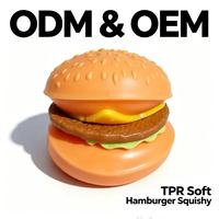 Jouet Squishy TPR Hamburger à Presser, Aliment Simulé à Assembler, Jouet Anti-Stress pour Enfants