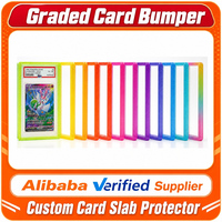 HUACENT Guard Back Panel Gradient Color Glitter TPU Graded Slab Card Slab Protector Bumper with Clear Acrylic Plate for PSA