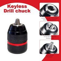 Mandrin de perçage sans clé 1,5-13 mm, auto-serrant, pneumatique, tige droite 3/8 ", hexagonal 1/4 ", SDS PLUS, en acier et alliage d'aluminium, haute précision