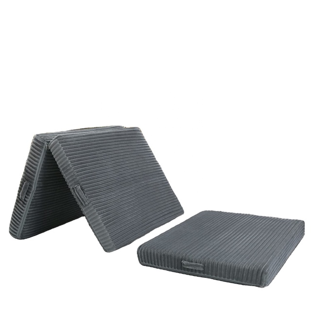 Portable Foldable Floor Mattress Futon Comfortable Memory Foam Tri Folding Bed for Adult with Non-slip Bottom and Washable Cover