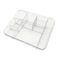 Organisateur de cosmétiques en plastique pour bureau, grande capacité, support transparent pour poudres, crayons à sourcils, boîte de rangement de maquillage de luxe