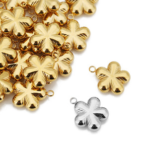 Stainless Steel Flower Pendant <b>Charm</b> Gold <b>Silver</b> Plated For DIY Jewelry Necklace <b>Bracelet</b> Accessories Spring 2025 New Style - Product Image 1