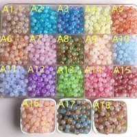 100 Stuks 8Mm Glazen Kralen Ronde Gradiënt Losse Handgemaakte Diy Kristal Kralen Voor Armbanden Sieraden Maken