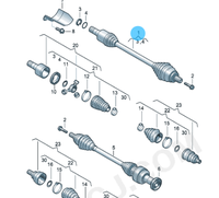 Kit de joint homocinétique d'essieu avant 5ND407761E 5ND407762E, ensemble complet d'arbre de transmission adapté à la VW Tiguan, côté droit et gauche