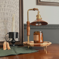 Lampe chauffe-cire électrique de haute qualité pour la décoration de la maison, base en bois, chauffe-cire à cire fondue, lampe d'ambiance de table