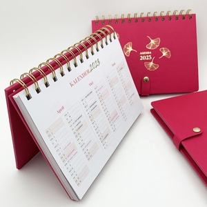 Agenda de cuero Pu rojo personalizable 2026 planificador diario espiral A5 cuaderno de tapa dura - Product Image 1