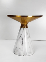 Petite table basse ronde en métal au design moderne pour salon, bureau, balcon et petit appartement - Durable