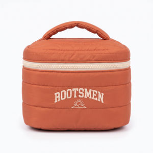 Grande Trousse de Maquillage de Voyage Orange Matelassée en PVC Épais, Imperméable, Légère et Douce, avec Fermeture Éclair, pour Femme, Tendance - Product Image 1