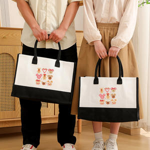 1 pezzo modello di snack Disney spedizione grande borsa <span class=keywords><strong>da</strong></span> spiaggia in tela personalizzata regalo con monogramma a - Product Image 5