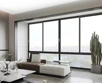 Ventanas Corredizas de Aluminio con Doble Acristalamiento de Diseño Moderno, Ventanas de Aleación de Aluminio Resistentes al Viento para Casa