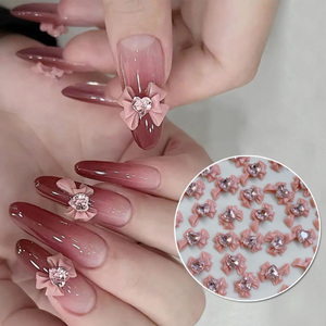 Offre Spéciale 10 pièces amour cristaux diamant résine pièces ongles Art breloques coeur arc noeud 3D ongles décoration Flatback strass - Product Image 6
