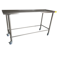 Chariot mortuaire Roundfin en tôle pour le transport de corps, chariot de morgue en acier inoxydable pour cadavres