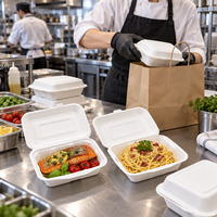 Boîte à lunch 100% biodégradable en pulpe de bagasse, conteneur alimentaire jetable en canne à sucre 600ml