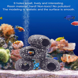 <span class=keywords><strong>Aquarium</strong></span> Steen Verbergen Decoratie Hars Cichliden Rock Decor Realistische Betta Hideout Onderdak Cave Fish Tank Ornament - Product Image 3