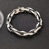 Bracelet tendance pour homme en acier inoxydable, style cubain, ne ternit pas, bijoux personnalisés de style hip-hop, inspiré de la mode européenne et américaine