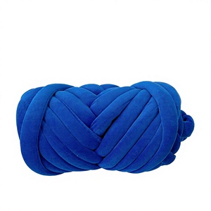 Cynthia Velvet Super <b>Chunky</b> Knit Roving Yarn Vegan Cotton Velvet Tube Thick Yarn for Hand Arm Knitting Blanket - Product Image 5