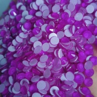 Strass en verre ZK Bulk SS20 violet fluo néon, non thermocollant, à dos plat, 12 facettes, pour décoration d'ongles