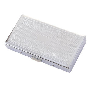 Étui à cigarettes moderne minimaliste de petite taille, fourni directement par le fabricant, pour hommes, portable, 20 cigarettes, fin, en acier inoxydable, simple face - Product Image 3