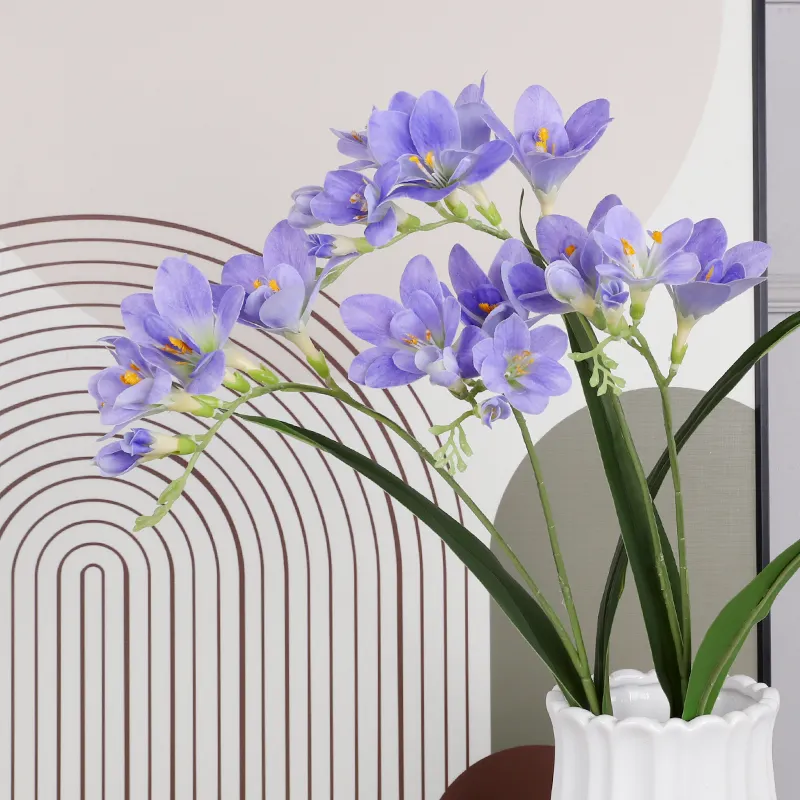 QIHAO Real Touch High Quality Silk Flowers Beautiful Purple Artificial Iris Flower For Party Decoration